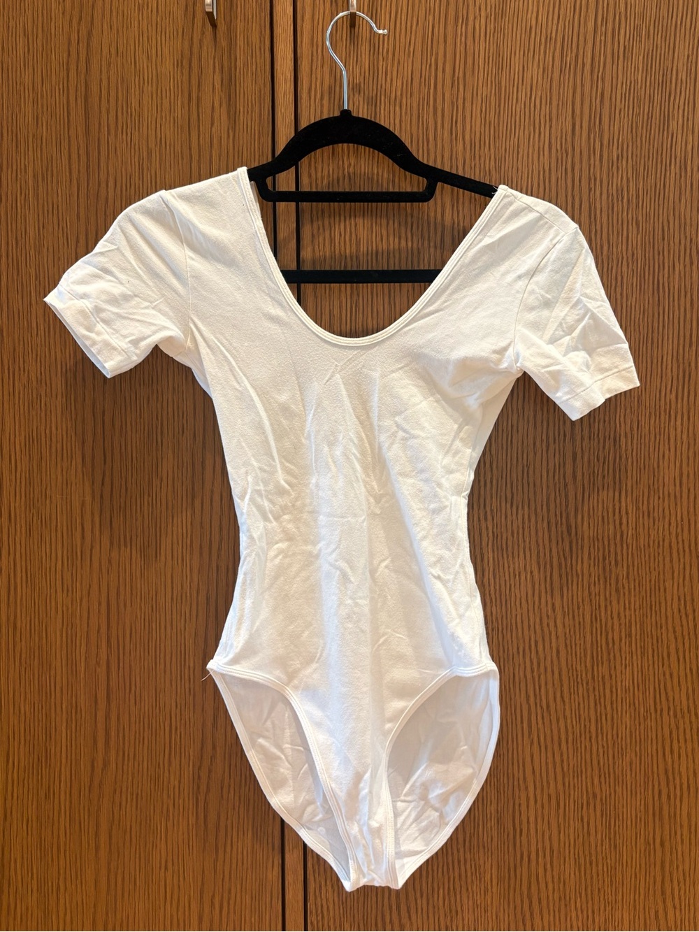 American Apparel White Short-Sleeve Scoop Bodysuit - Size M